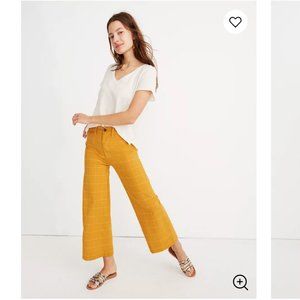 Madewell Emmett Windowpane Crop Wide Leg Pants
